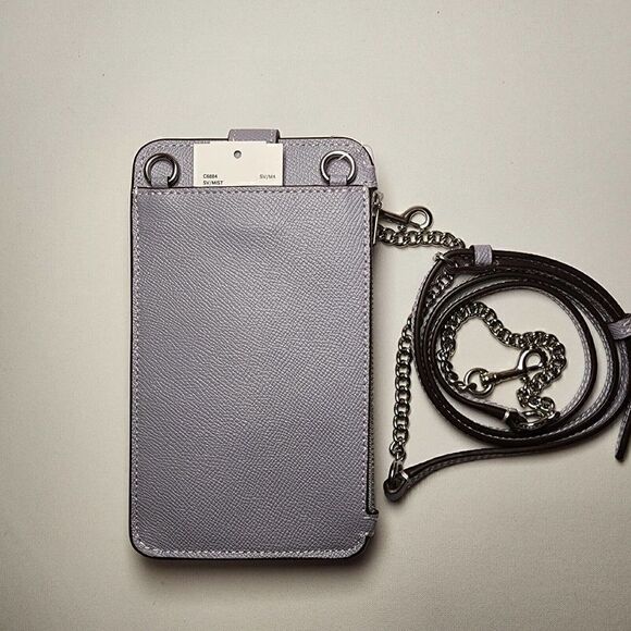 NWT Coach C6884 North/South Phone Crossbody In Crossgrain Mist Purple - Picture 3 of 3